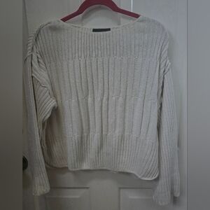 Pierre Cardin Cozy Cream Knit Sweater Size L